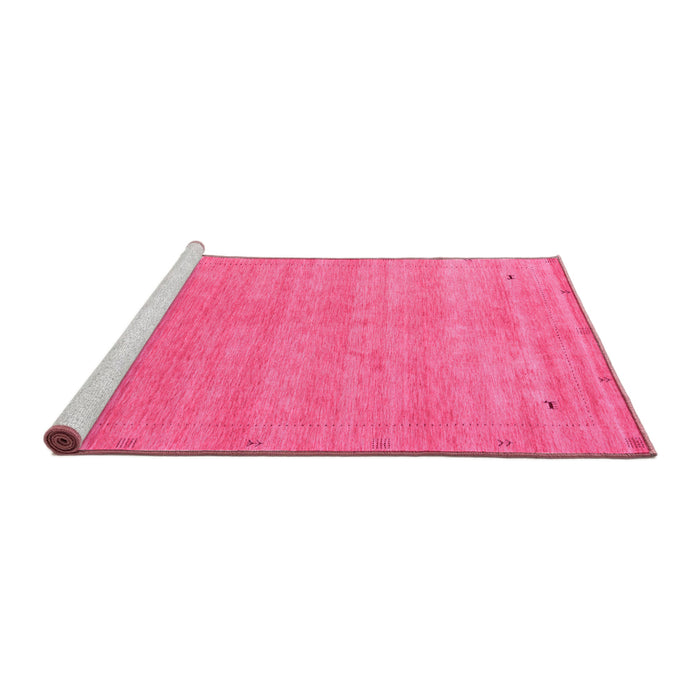 Sideview of Machine Washable Abstract Pink Contemporary Rug, wshcon2513pnk