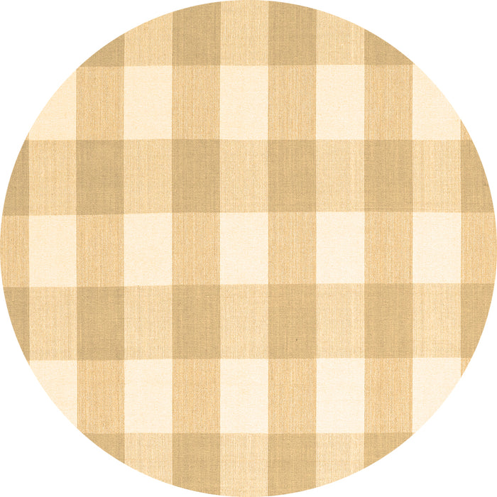 Round Machine Washable Checkered Brown Modern Rug, wshcon2514brn