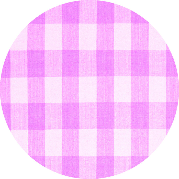 Round Checkered Pink Modern Rug, con2514pnk