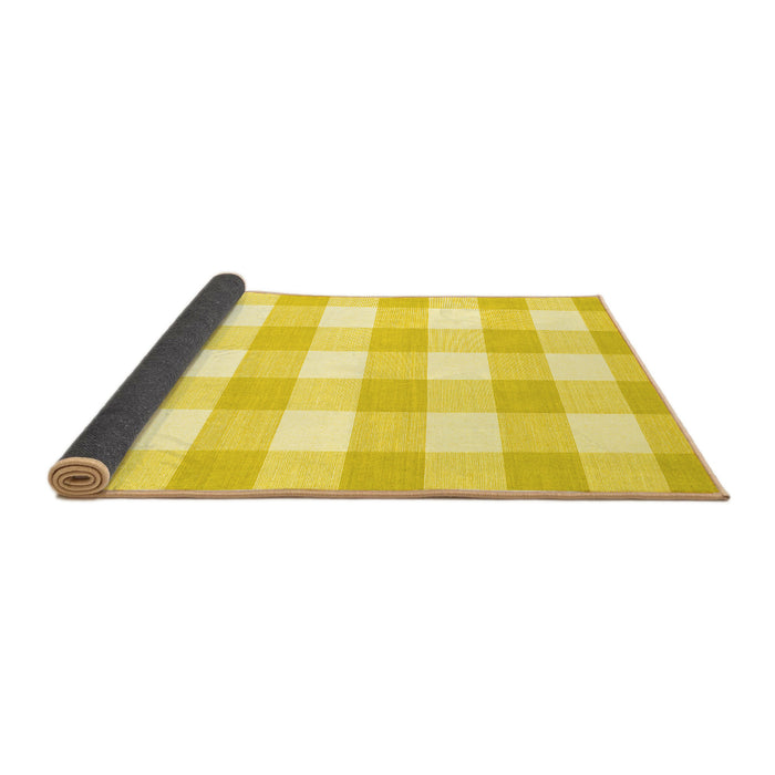 Sideview of Checkered Yellow Modern Rug, con2514yw