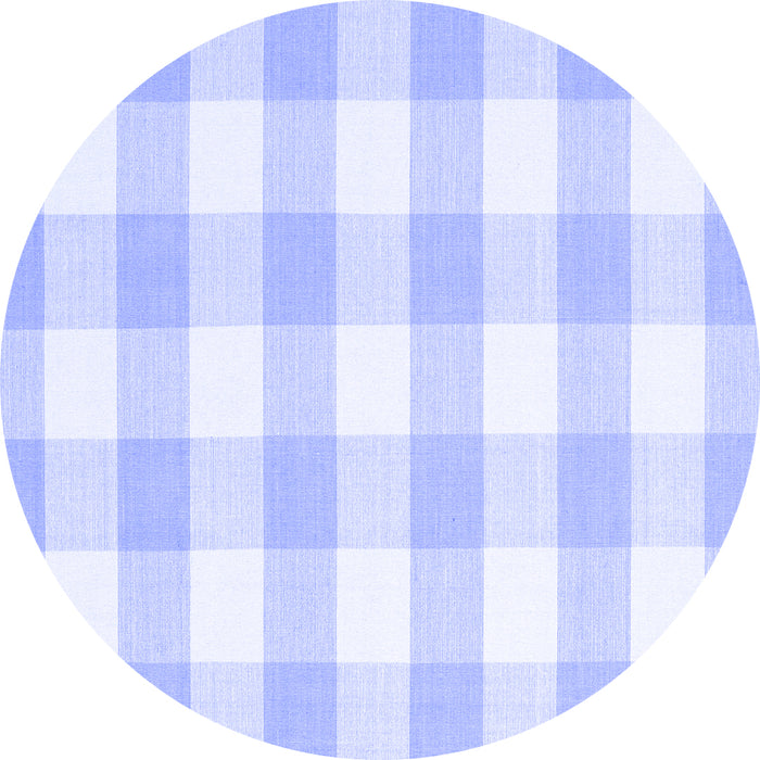 Round Checkered Blue Modern Rug, con2514blu