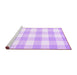 Sideview of Machine Washable Checkered Purple Modern Area Rugs, wshcon2514pur