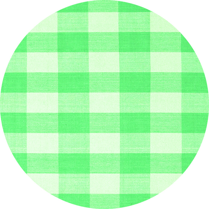 Machine Washable Checkered Green Modern Area Rugs, wshcon2514grn