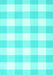 Machine Washable Checkered Turquoise Modern Area Rugs, wshcon2514turq