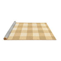 Sideview of Machine Washable Checkered Brown Modern Rug, wshcon2514brn