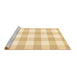 Sideview of Machine Washable Checkered Brown Modern Rug, wshcon2514brn