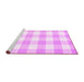 Sideview of Machine Washable Checkered Pink Modern Rug, wshcon2514pnk