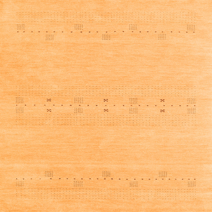 Round Machine Washable Solid Orange Modern Area Rugs, wshcon2515org