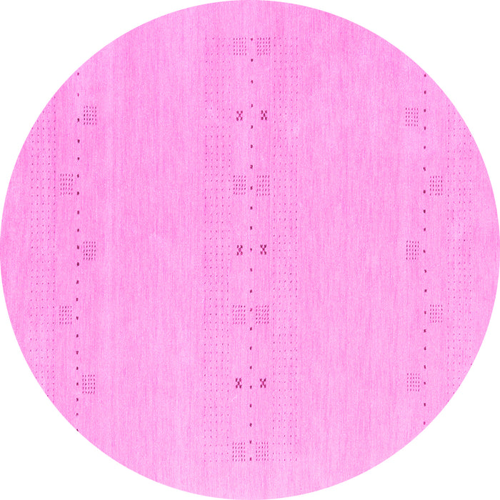 Round Solid Pink Modern Rug, con2515pnk