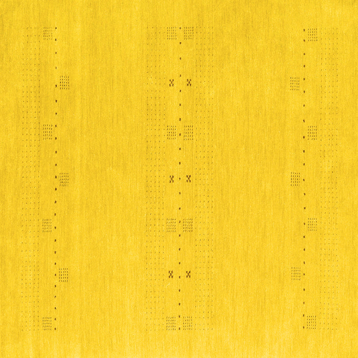 Square Machine Washable Solid Yellow Modern Rug, wshcon2515yw