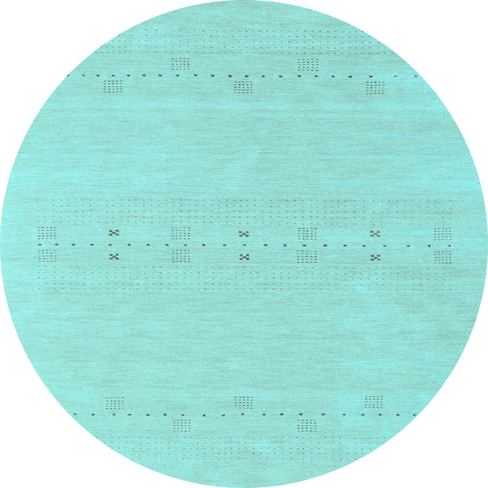 Round Solid Light Blue Modern Rug, con2515lblu