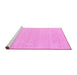Sideview of Machine Washable Solid Pink Modern Rug, wshcon2515pnk