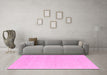 Machine Washable Solid Pink Modern Rug in a Living Room, wshcon2515pnk