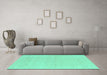 Machine Washable Solid Turquoise Modern Area Rugs in a Living Room,, wshcon2515turq