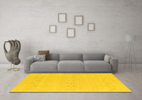 Machine Washable Solid Yellow Modern Rug, wshcon2515yw