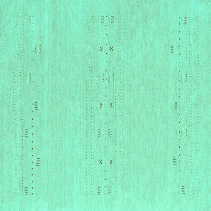 Square Machine Washable Solid Turquoise Modern Area Rugs, wshcon2515turq