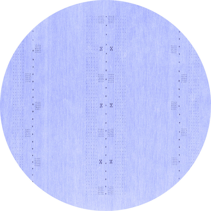 Round Solid Blue Modern Rug, con2515blu