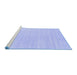 Sideview of Machine Washable Solid Blue Modern Rug, wshcon2516blu