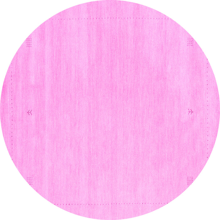 Round Solid Pink Modern Rug, con2516pnk
