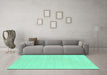 Machine Washable Solid Turquoise Modern Area Rugs in a Living Room,, wshcon2516turq