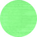 Round Machine Washable Solid Emerald Green Modern Area Rugs, wshcon2516emgrn