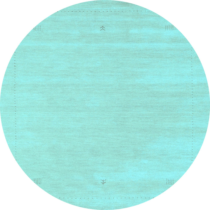 Round Solid Light Blue Modern Rug, con2516lblu