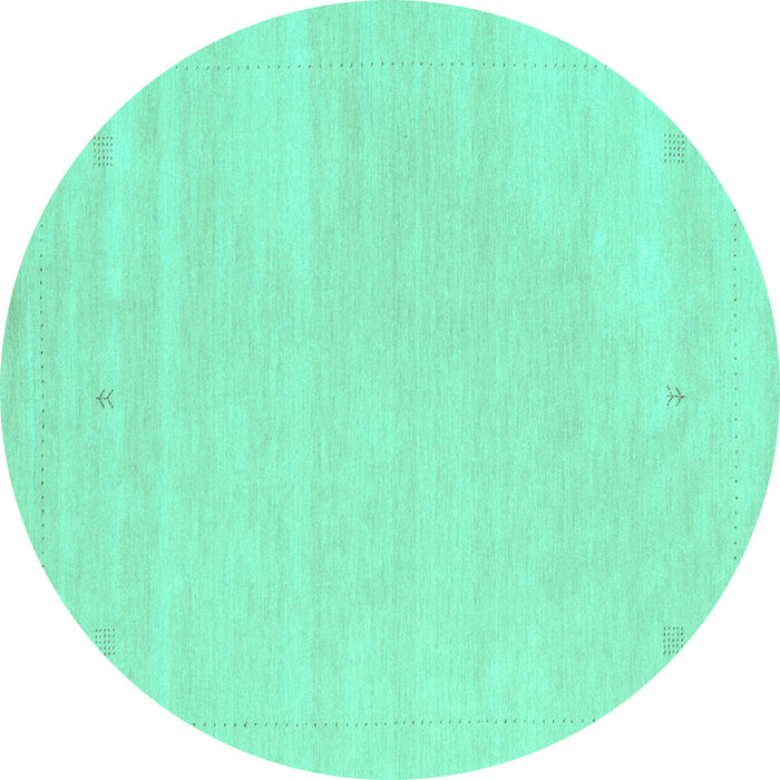 Round Solid Turquoise Modern Rug, con2516turq