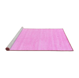 Sideview of Machine Washable Solid Pink Modern Rug, wshcon2516pnk