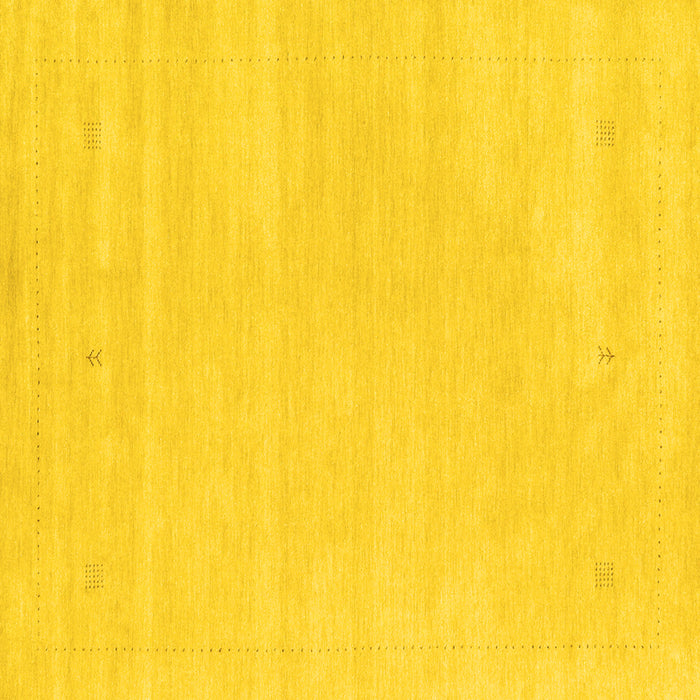 Square Machine Washable Solid Yellow Modern Rug, wshcon2516yw