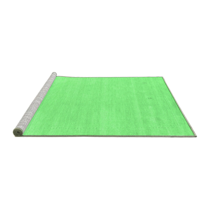 Sideview of Machine Washable Solid Emerald Green Modern Area Rugs, wshcon2516emgrn