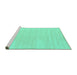 Sideview of Machine Washable Solid Turquoise Modern Area Rugs, wshcon2516turq
