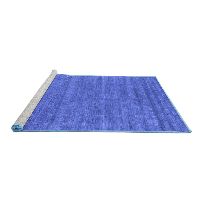 Sideview of Machine Washable Abstract Blue Contemporary Rug, wshcon2517blu