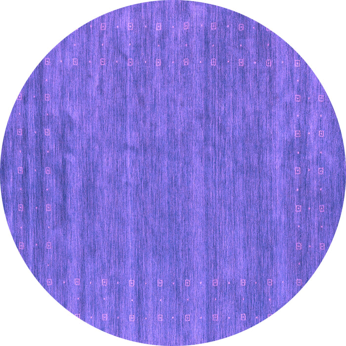 Round Machine Washable Abstract Purple Contemporary Area Rugs, wshcon2517pur