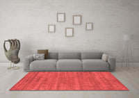 Machine Washable Abstract Red Contemporary Rug, wshcon2517red