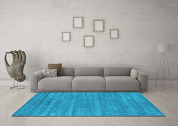 Machine Washable Abstract Light Blue Contemporary Rug in a Living Room, wshcon2517lblu