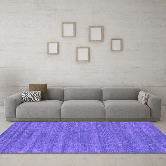 Machine Washable Abstract Purple Contemporary Area Rugs in a Living Room, wshcon2517pur