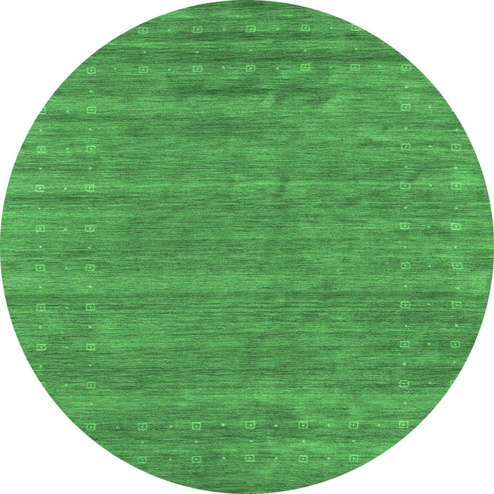 Round Abstract Emerald Green Contemporary Rug, con2517emgrn
