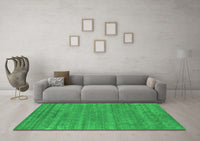 Machine Washable Abstract Green Contemporary Rug, wshcon2517grn