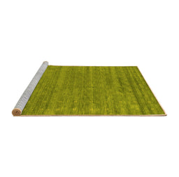Sideview of Machine Washable Abstract Yellow Contemporary Rug, wshcon2517yw
