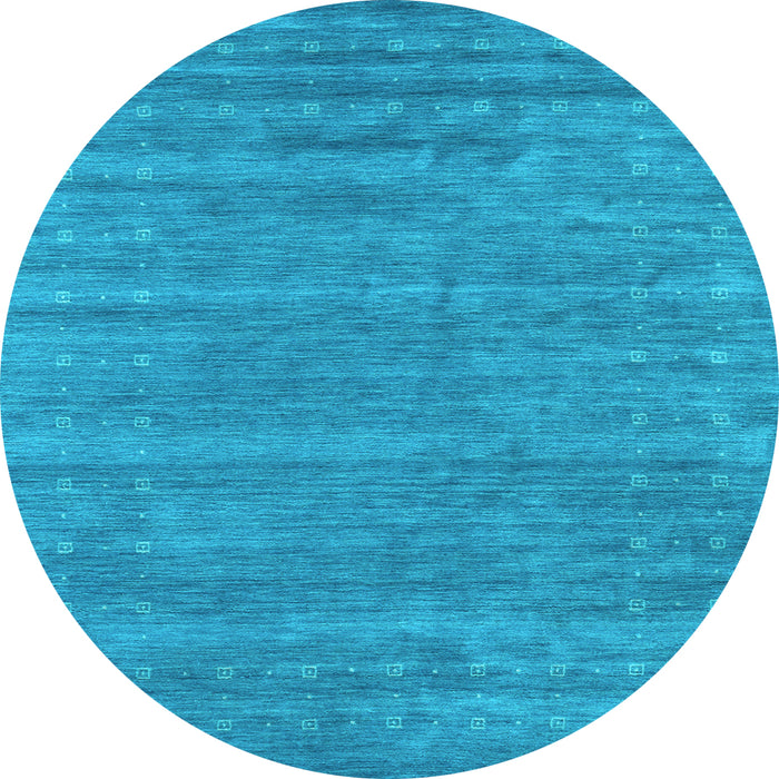 Round Abstract Light Blue Contemporary Rug, con2517lblu