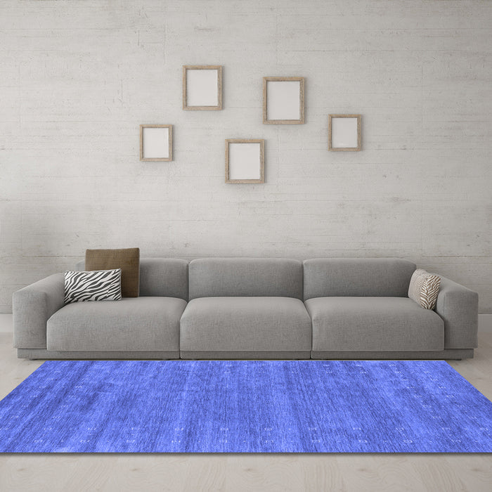 Machine Washable Abstract Blue Contemporary Rug in a Living Room, wshcon2517blu