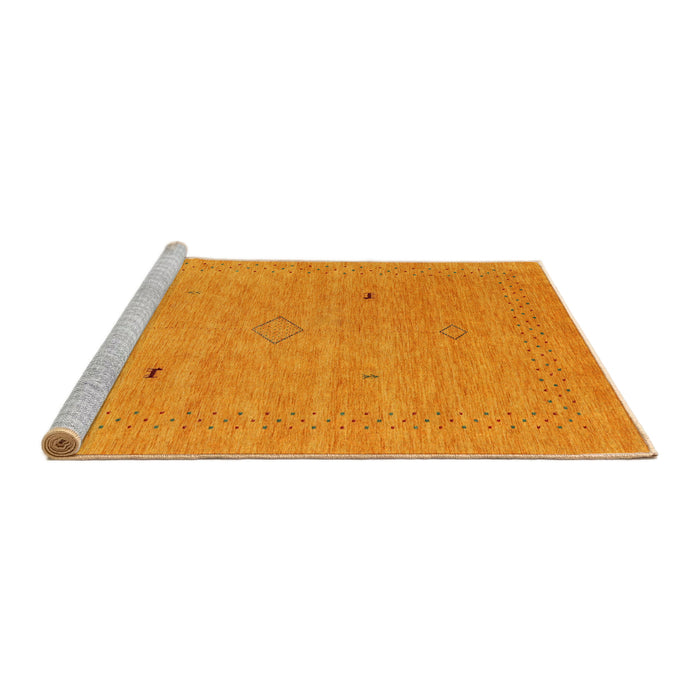 Serging Thickness of Machine Washable Contemporary Dark Orange Rug, wshcon2518