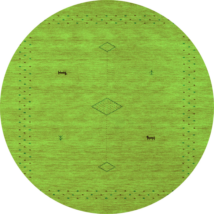 Machine Washable Abstract Green Contemporary Area Rugs, wshcon2518grn