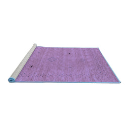 Sideview of Machine Washable Abstract Blue Contemporary Rug, wshcon2518blu