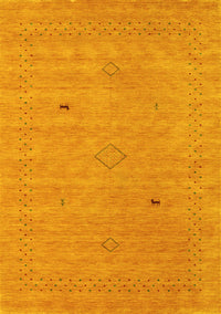 Abstract Yellow Contemporary Rug, con2518yw