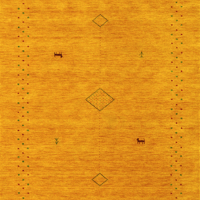 Abstract Yellow Contemporary Rug, con2518yw