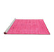 Sideview of Machine Washable Abstract Pink Contemporary Rug, wshcon2518pnk