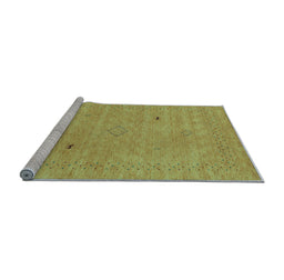 Sideview of Machine Washable Abstract Light Blue Contemporary Rug, wshcon2518lblu