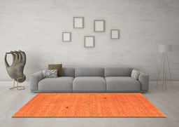 Machine Washable Abstract Orange Contemporary Area Rugs in a Living Room, wshcon2518org