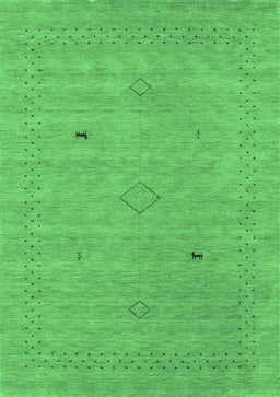 Abstract Emerald Green Contemporary Rug, con2518emgrn